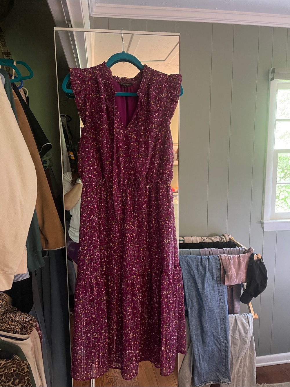 Banana Republic Plum Floral Maxi Dress